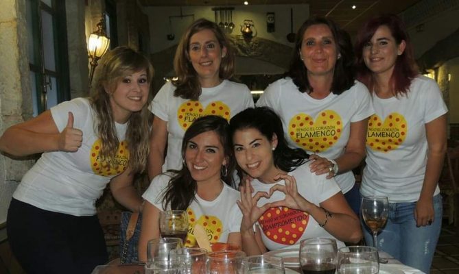 Camisetas despedida soltera corazón flamenco