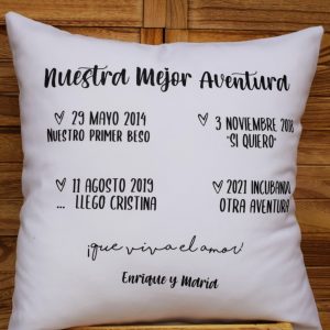 Cojín Personalizado Nuestra Mejor Aventura