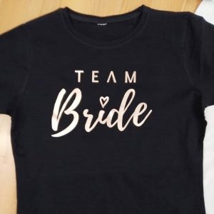 camisetas despedida team bride oro rosa