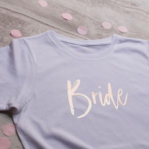 Camiseta Bride y Team bride Oro Rosa