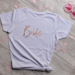 Camiseta Bride y Team bride Oro Rosa