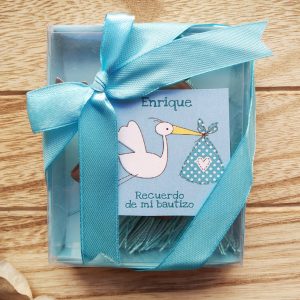 punto de libro oso bautizo cigueña