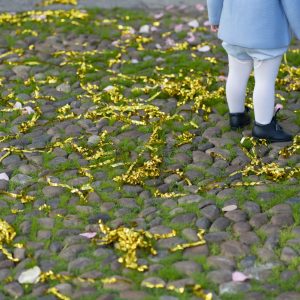 cañon confeti boda dorado