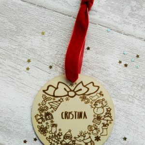 bola de navidad madera personalizada