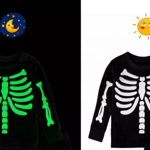 CAMISETA DE ESQUELETO BRILLA OSCURIDAD