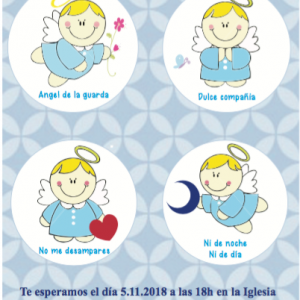 invitacion bautizo angelito de la guarda