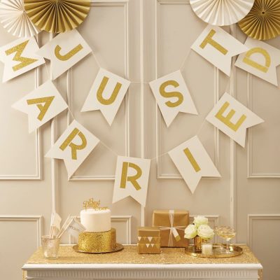 Banderola Just Married Gold